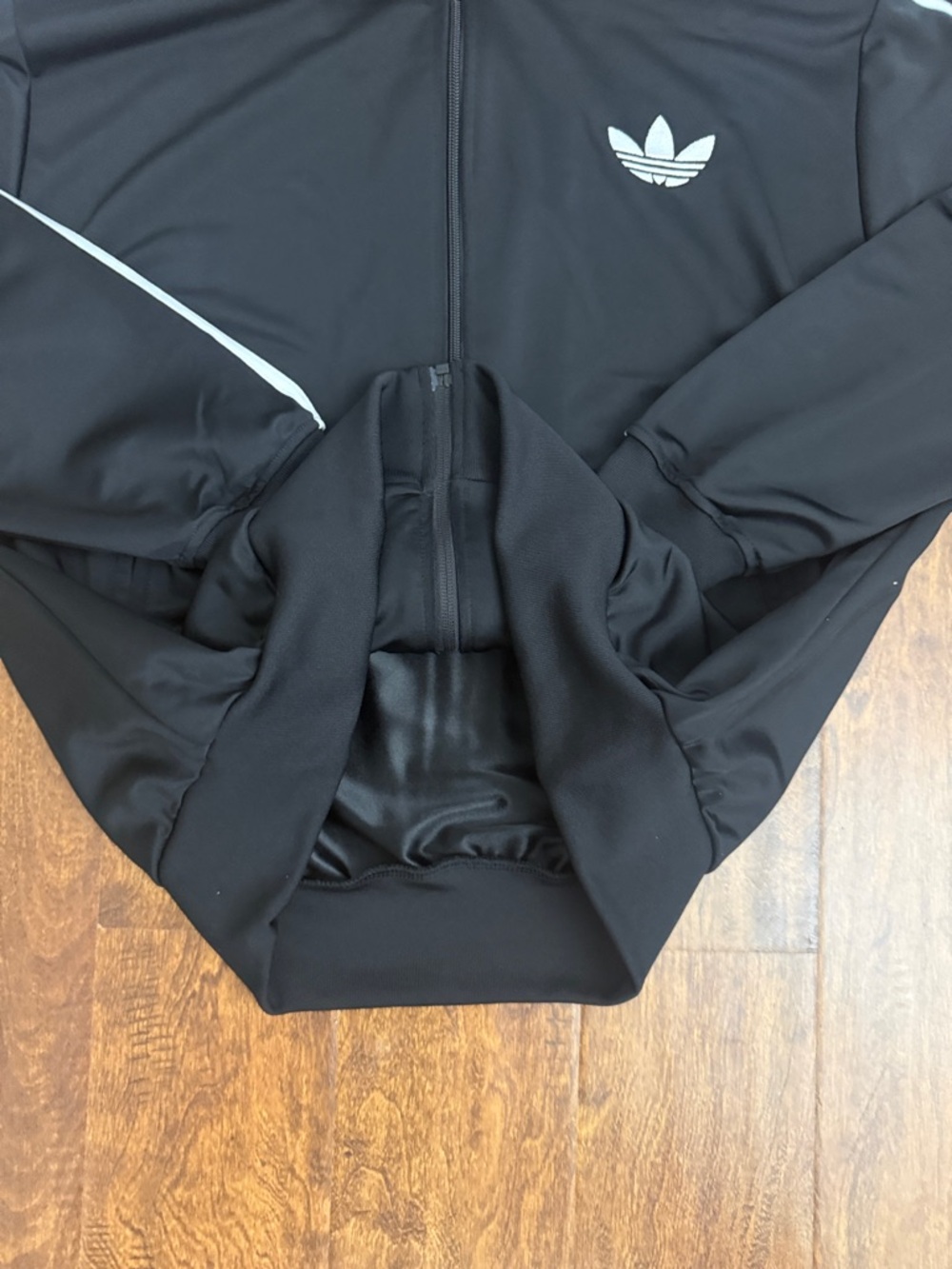 adidas Originals Women’s Black Track Jacket with White Stripes and Trefoil - Picture 8 of 16